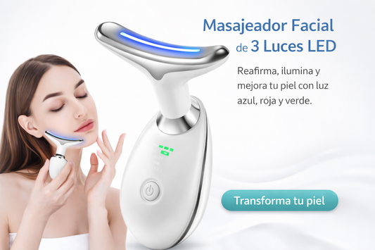 Masajeador Facial de 3 Luces LED